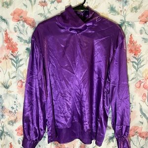 Vintage Adamo Rich Purple Satin Blouse